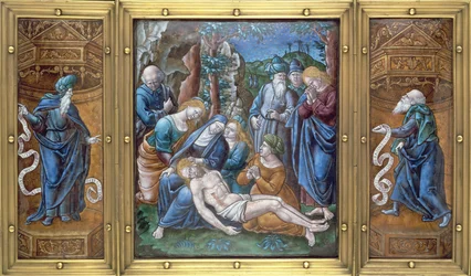 Triptychon: die Klage, Daniel und St. Peter, Limoges, Frankreich, 1538